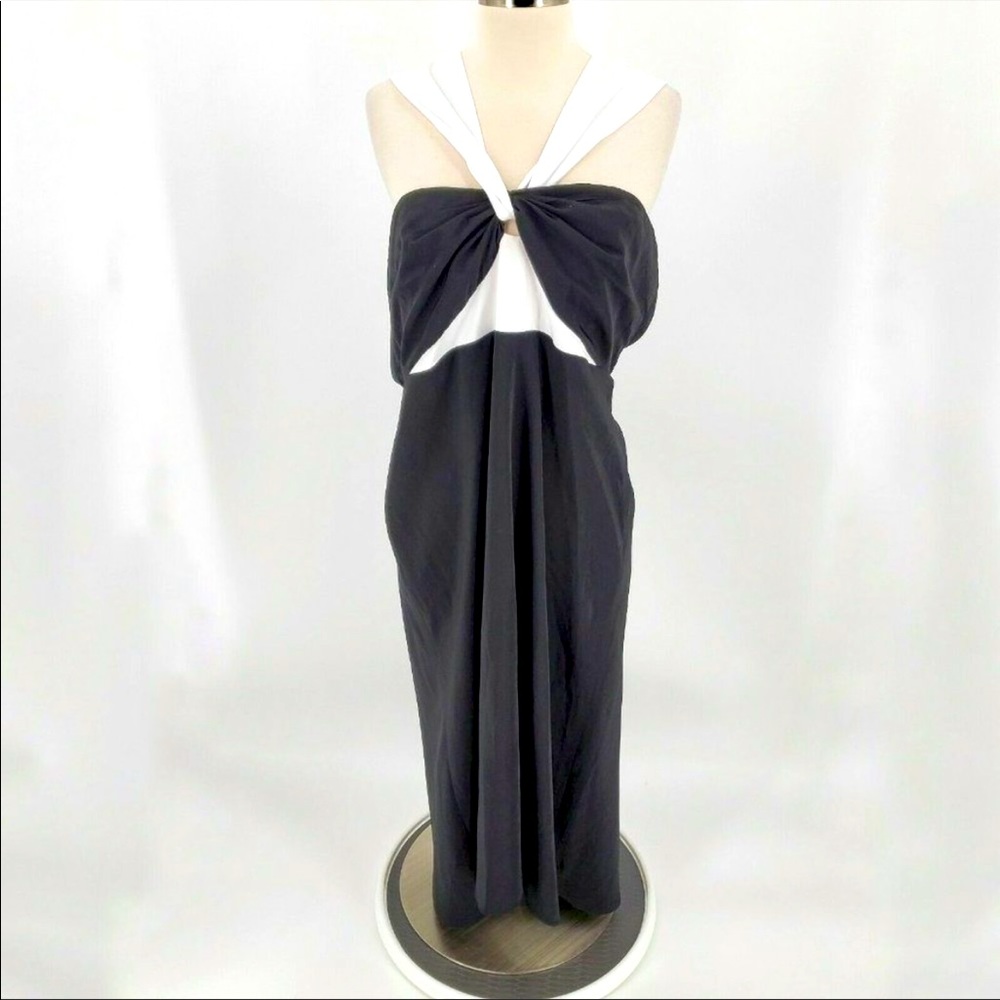 TOPSHOP Halter Midi Cocktail Dress Satin 14 NWOT